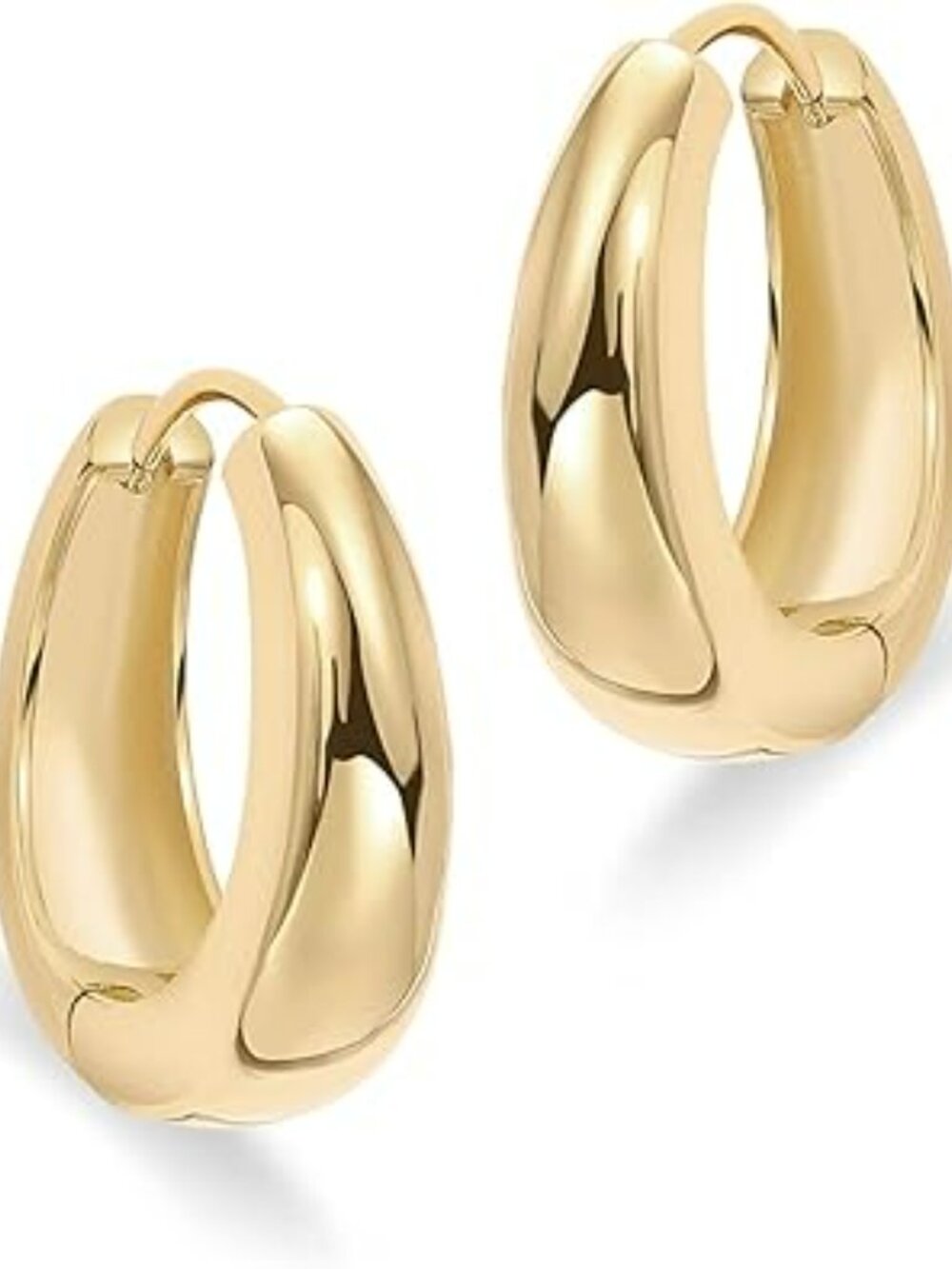 NEW Chunky Gold Statement Earrings Stainless Steel Dangle Drop Round Statement